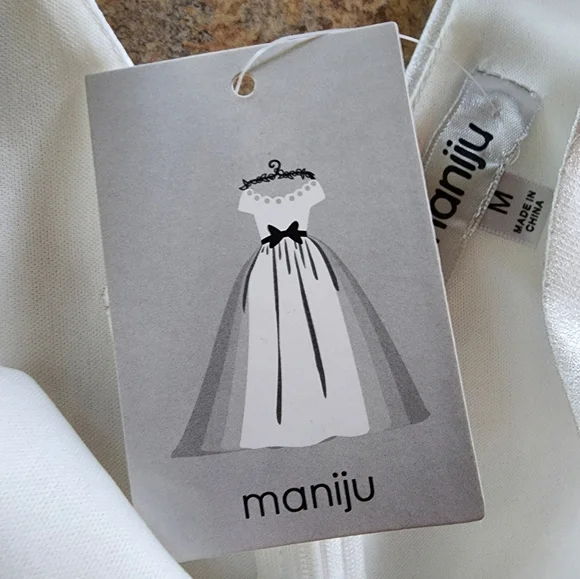 Maniju Ivory Sleeveless Fit and Flare Dress Size M - Picture 8 of 13